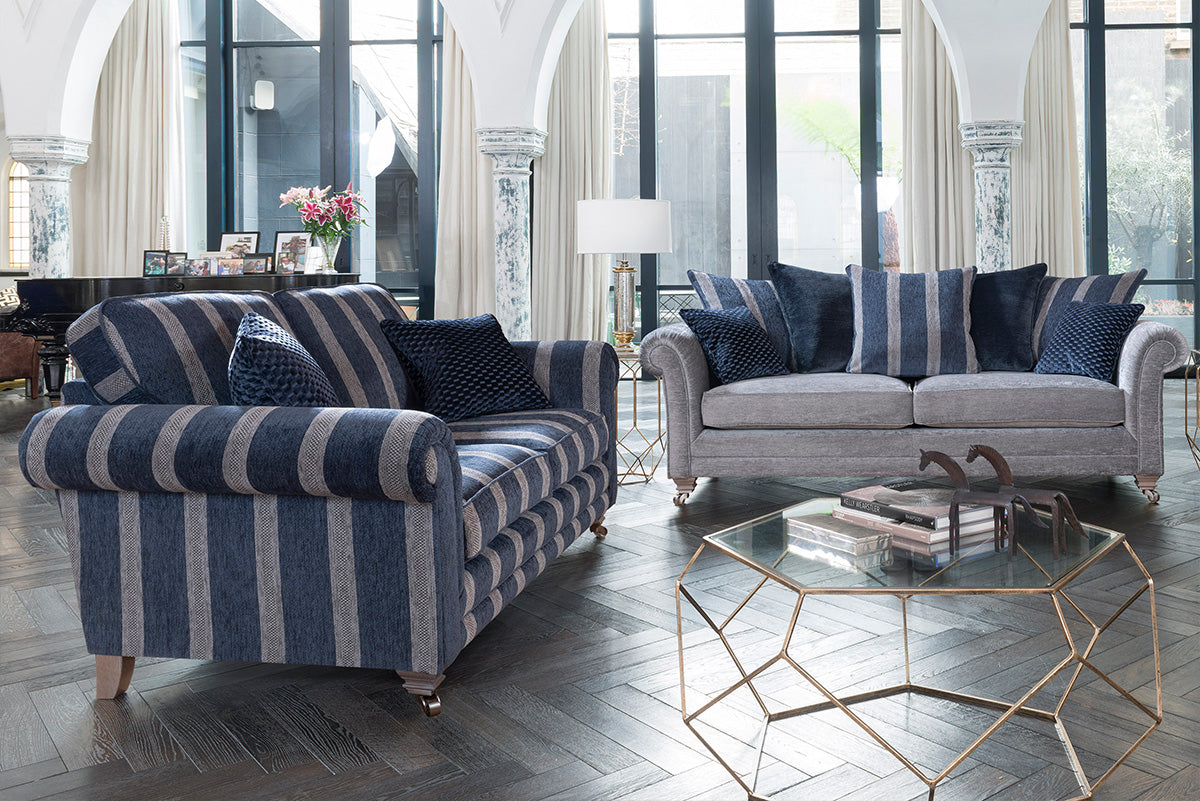 Charlbury Grand Sofa, pillow back, in room setting with 2 Seater Sofa