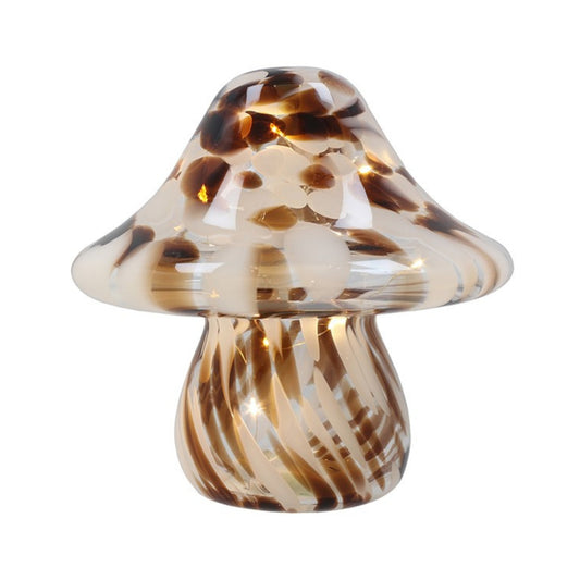 Handblown Glass Led Toadstool Led Brown