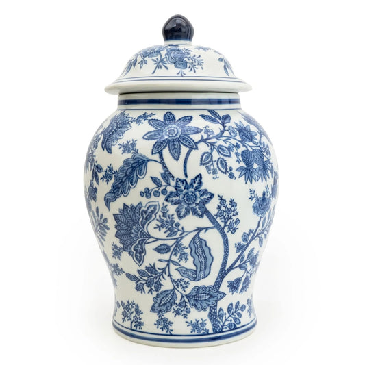 Sumatra Blue & White Ceramic Ginger Jar