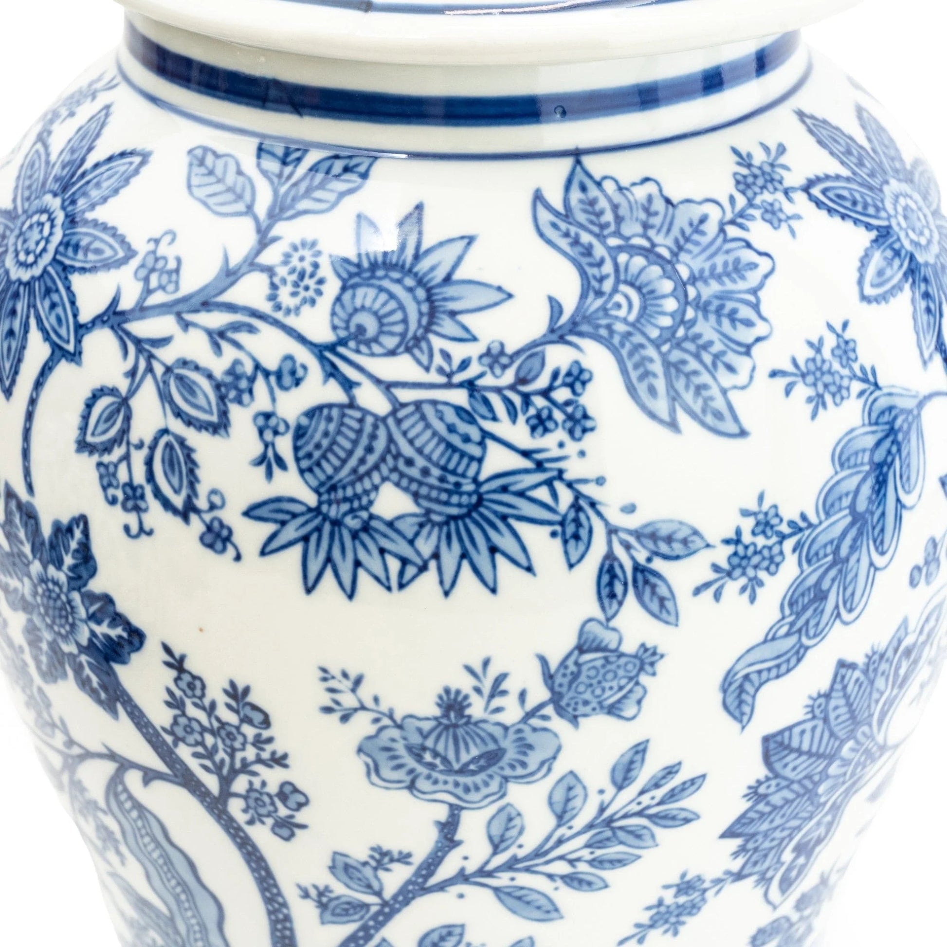 Sumatra Blue & White Ceramic Ginger Jar