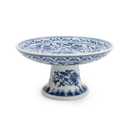 Sumatra Blue & White Square Ceramic Cake Stand