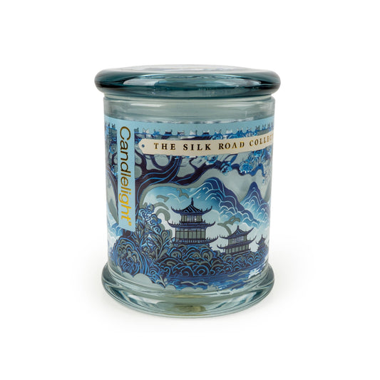 Tianshui Blue Glass Jar Candle