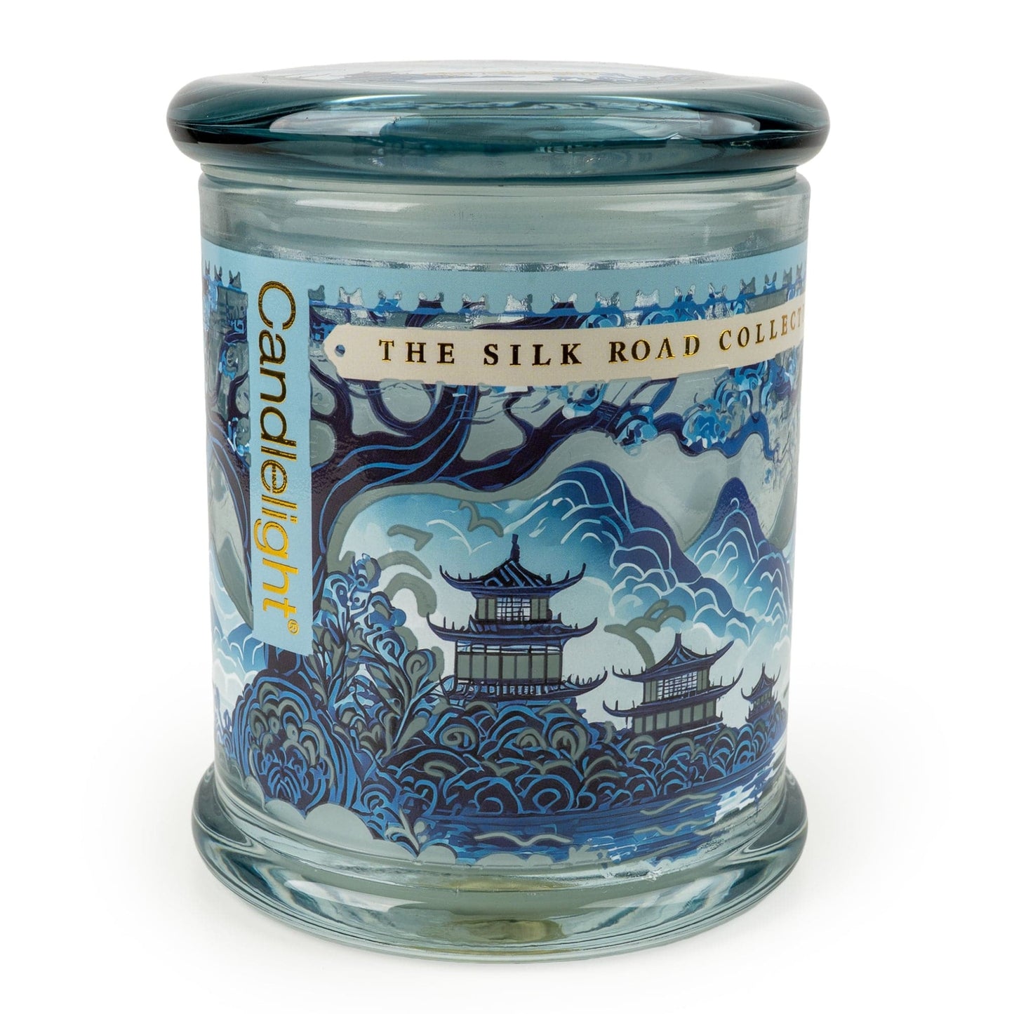 Tianshui Blue Glass Jar Candle