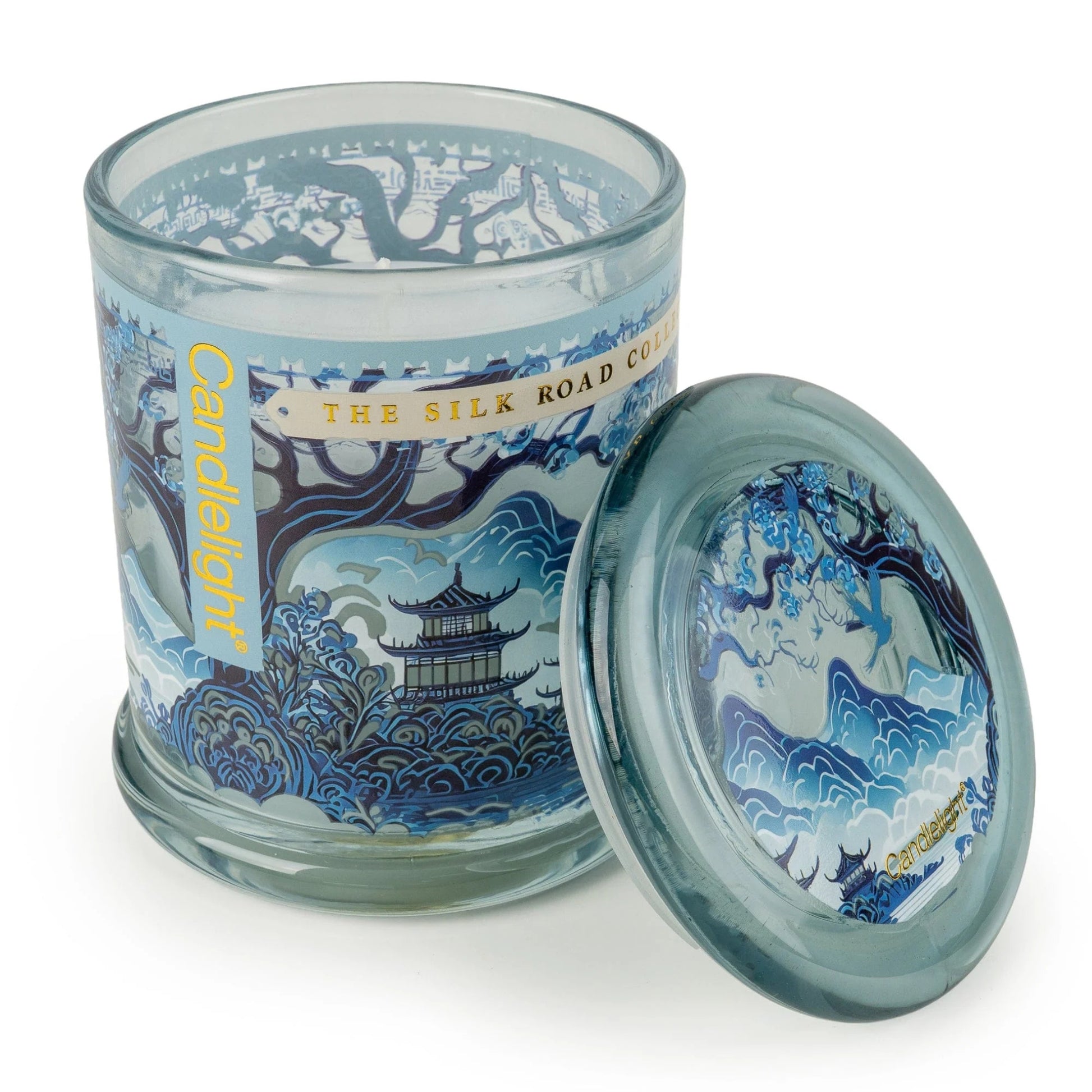 Tianshui Blue Glass Jar Candle