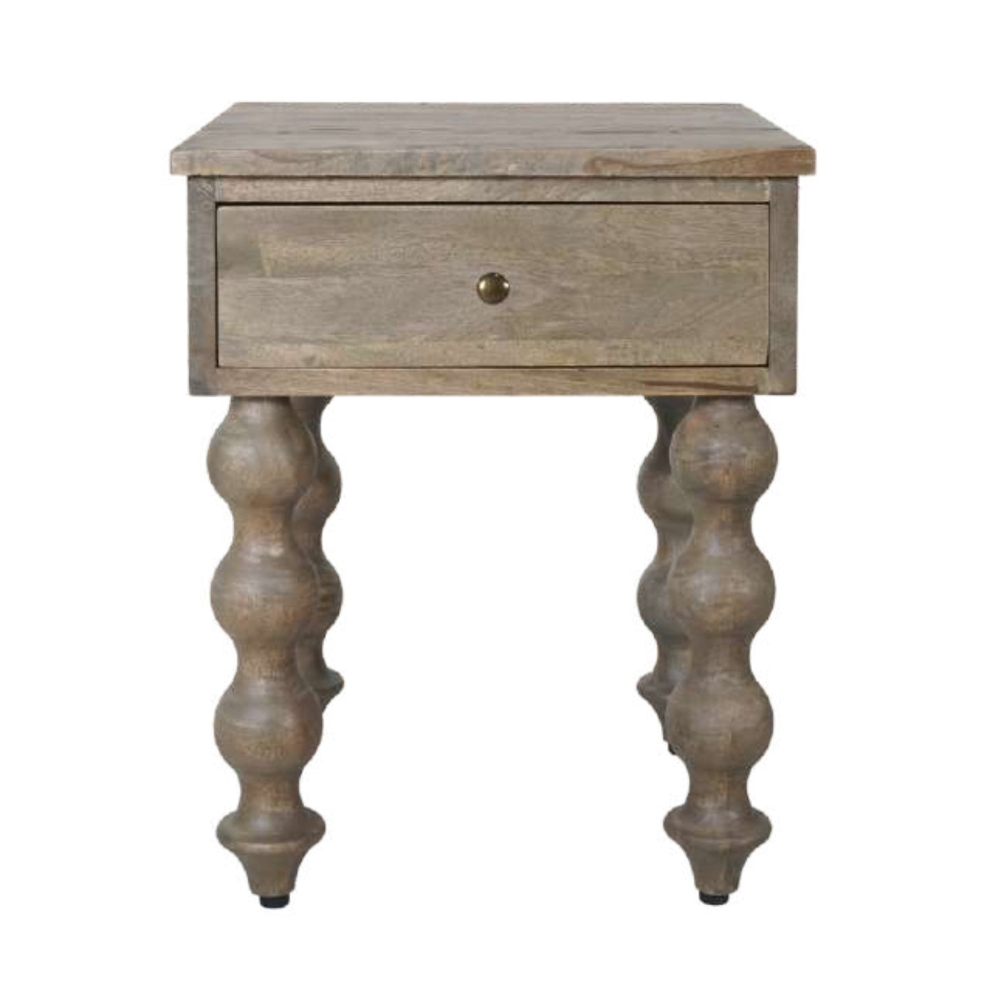 Bobbin Greywash Bedside Table