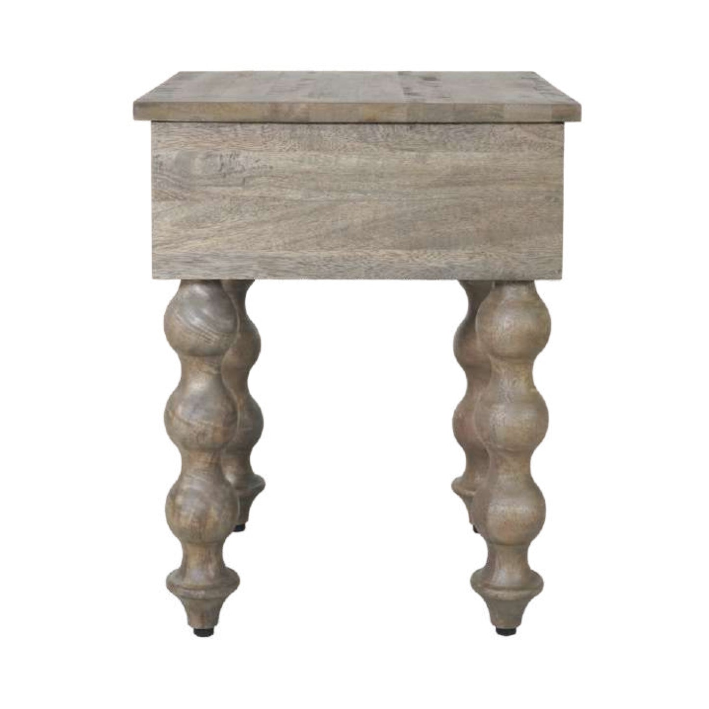 Bobbin Greywash Bedside Table