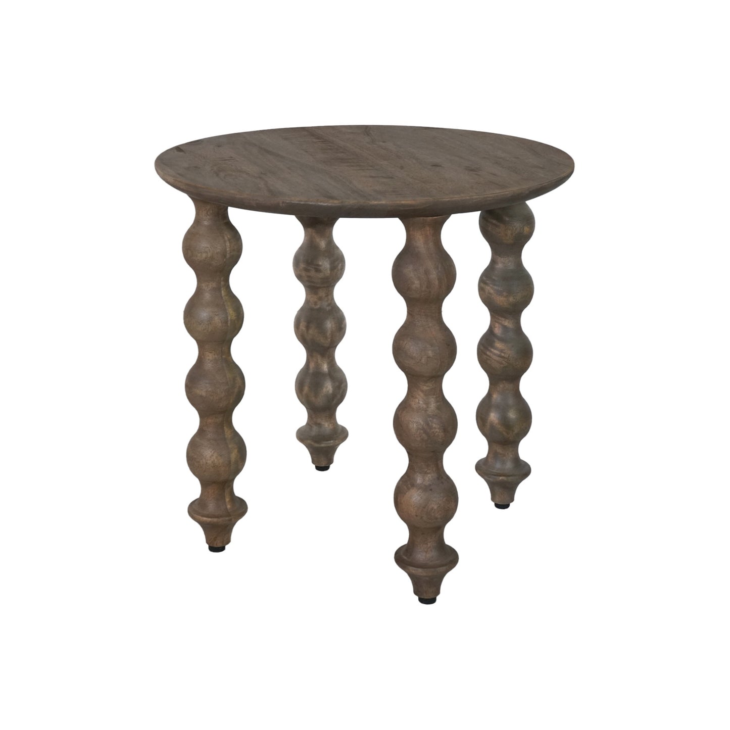 Bobbin Greywash Round Side Table