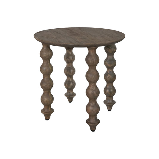 Bobbin Greywash Round Side Table