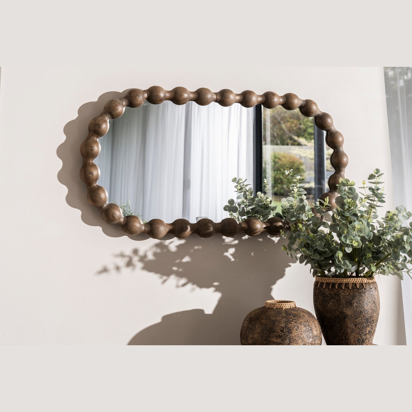 Bobbin Greywash Oval Mirror