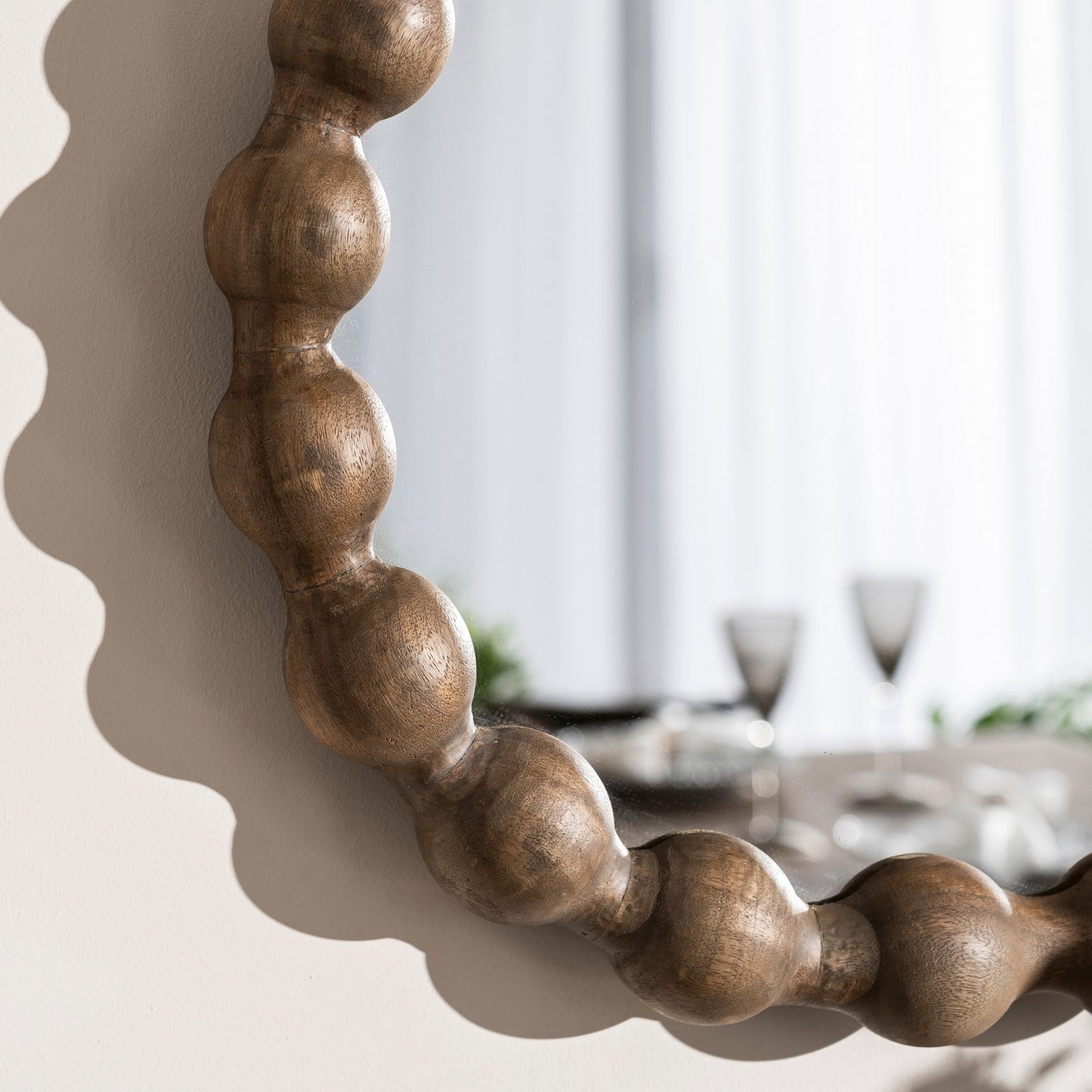 Bobbin Greywash Oval Mirror
