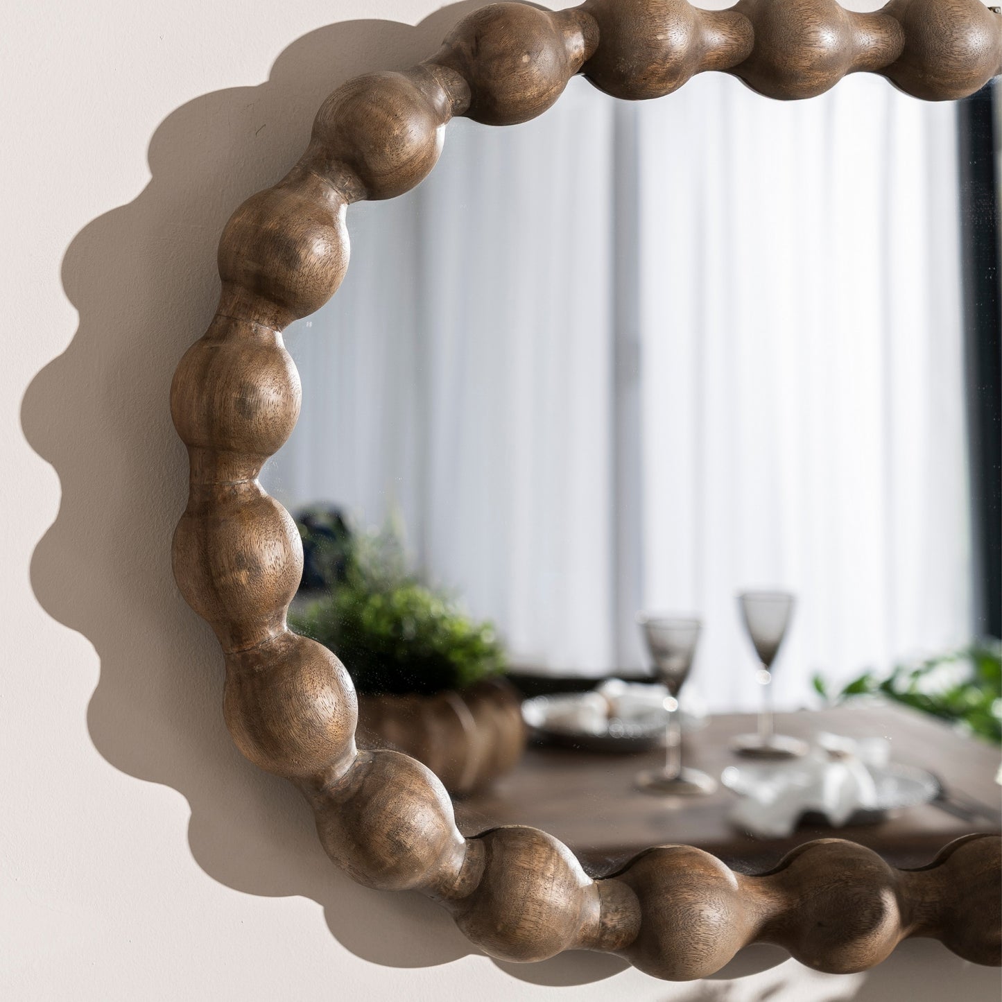 Bobbin Greywash Oval Mirror