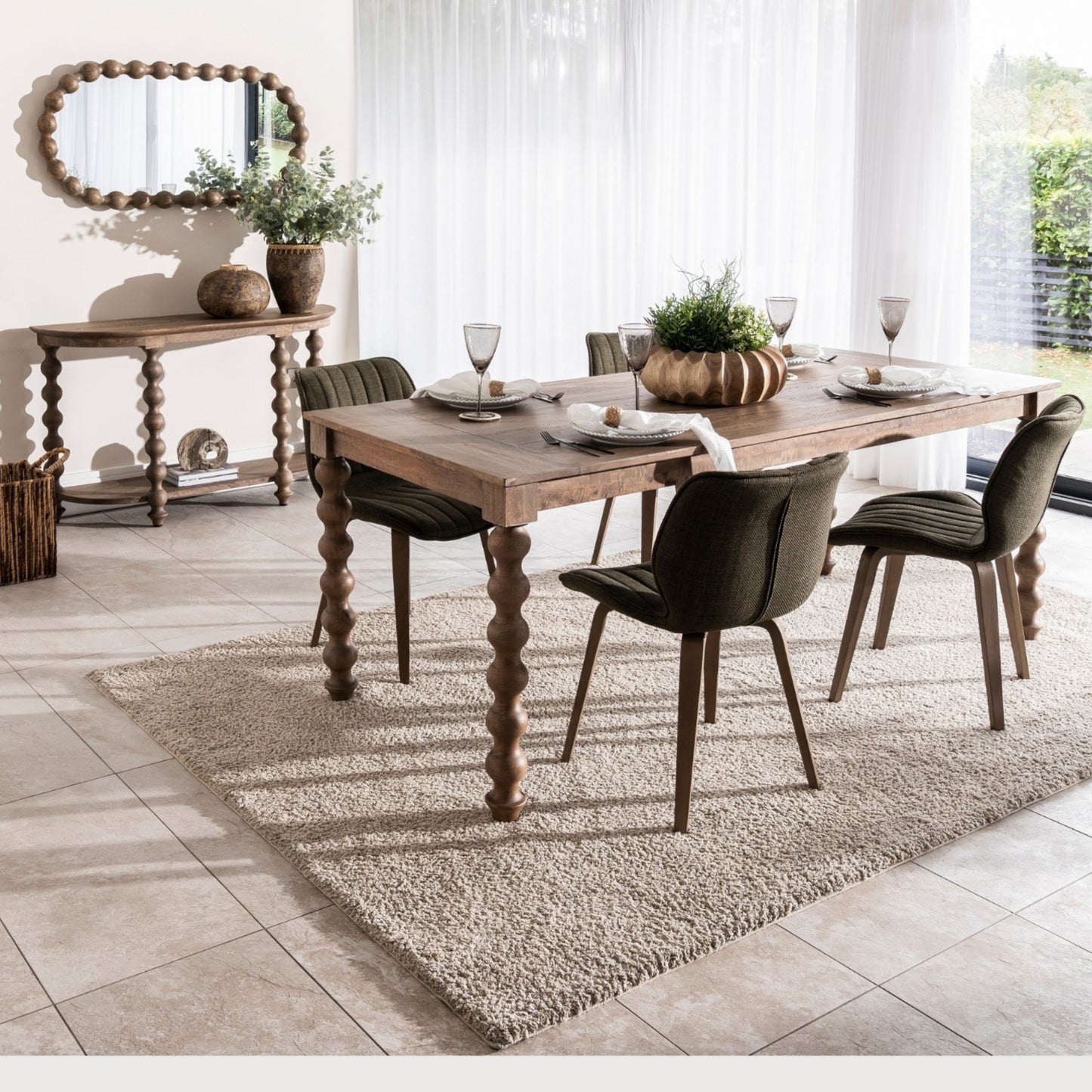 Bobbin Greywash Dining Table