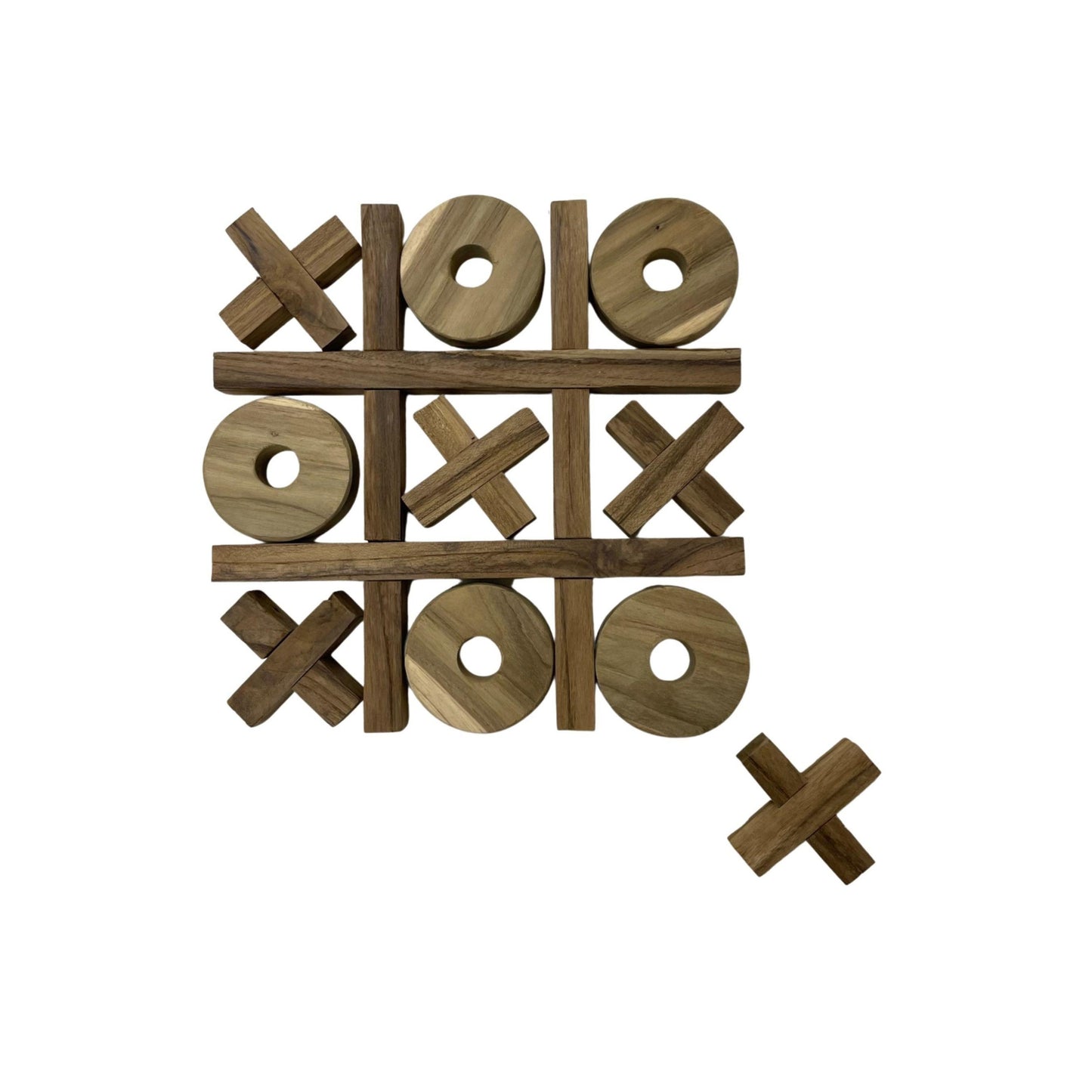 Teak Noughts & Crosses Game Set