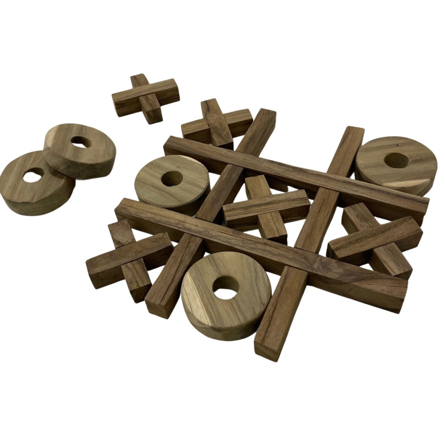 Teak Noughts & Crosses Game Set