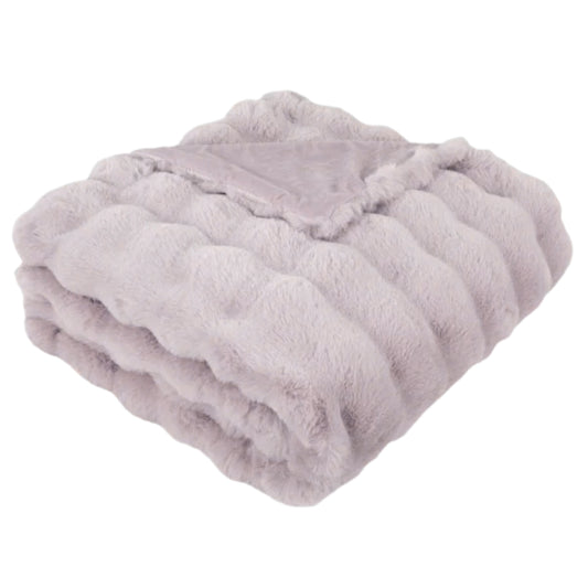 Raffles Baby Pink Faux Fur Throw