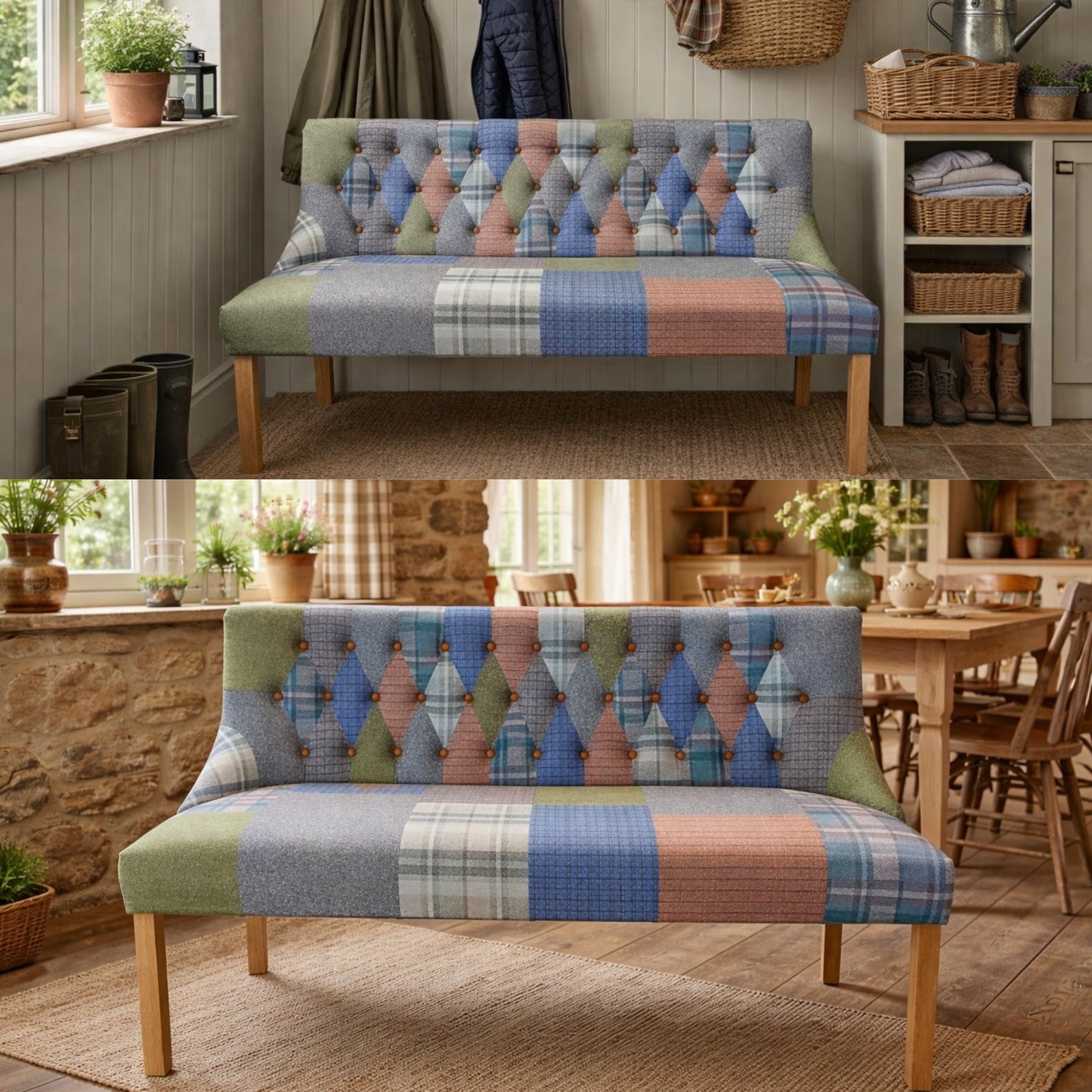 Bramble Patchwork Bench Seat
