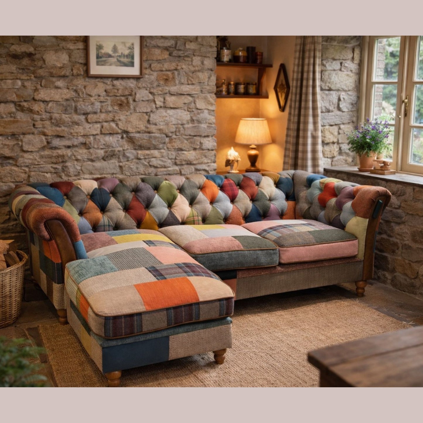 Bramble Patchwork 3 Seater Chaise Sofa NEW PRICE