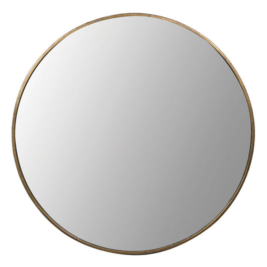 Large Round Gold Rim Mirror