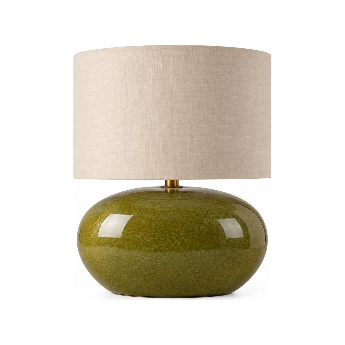 Oval Olive Ceramic Lamp