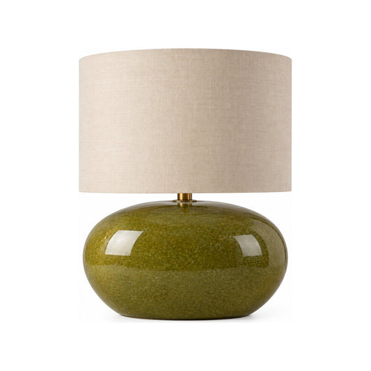 Oval Olive Ceramic Lamp