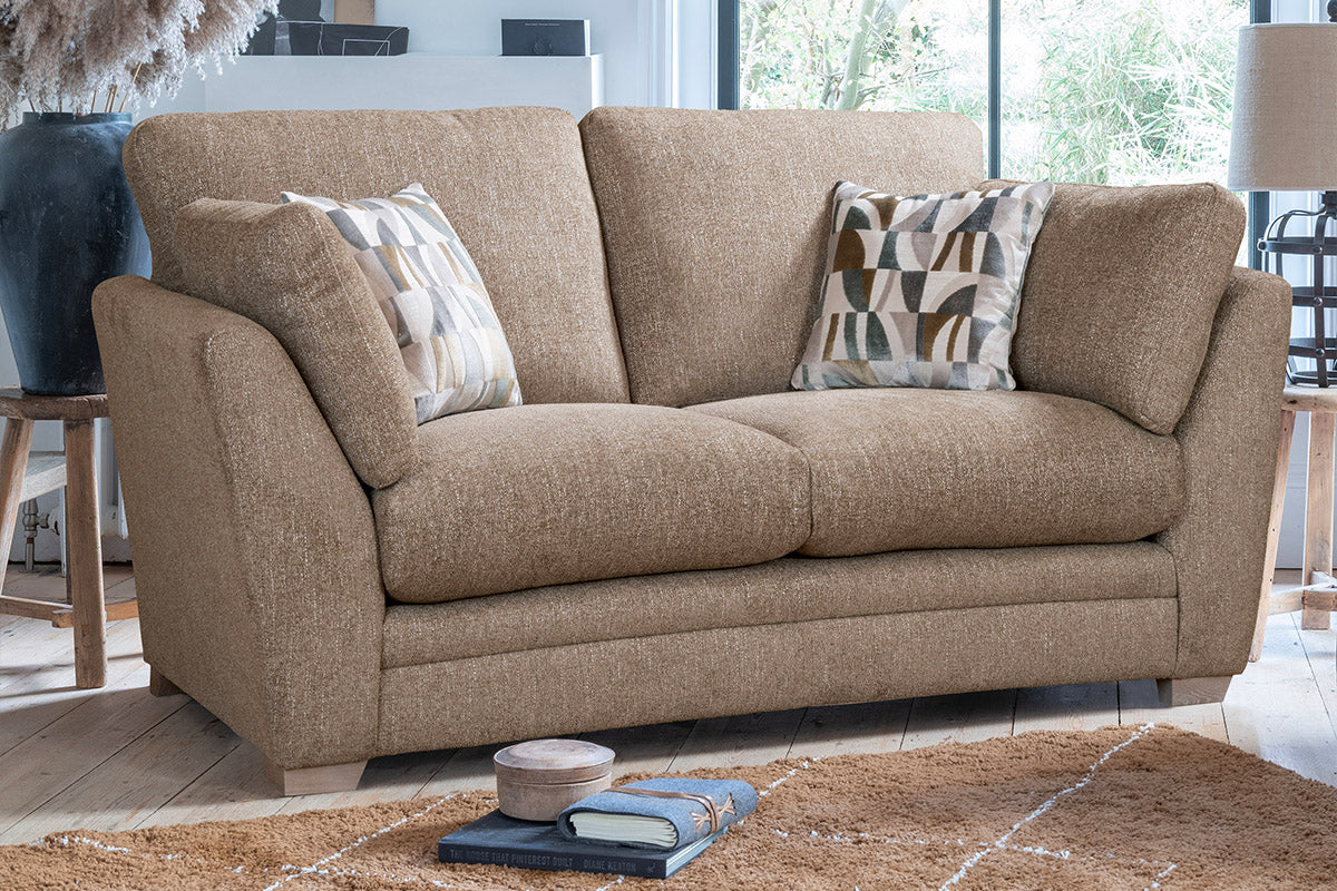 Rochelle 2 Seater Sofa, standard back, smokey oak feet