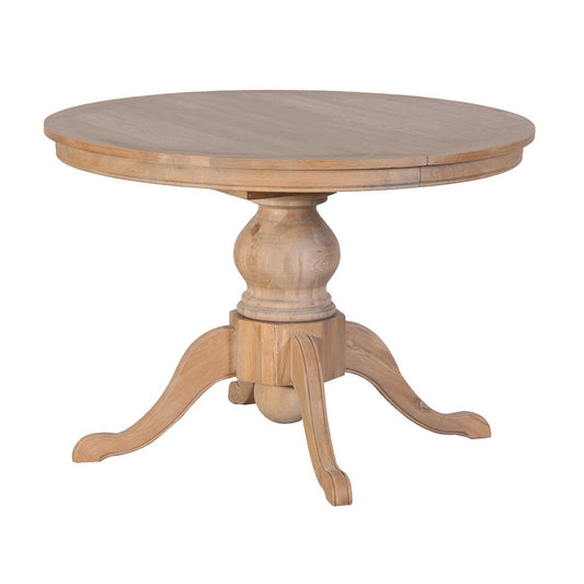 Rustic Oak Circular Extendable Dining Table