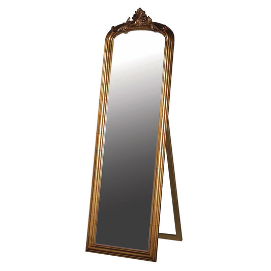 Tall Aged Gilt Floor Mirror