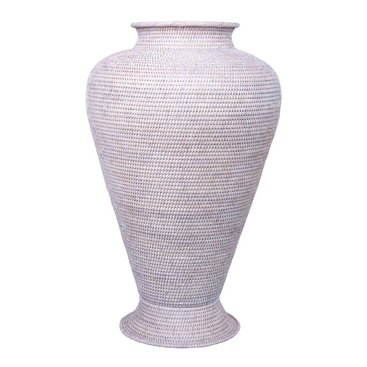 Large Rattan Egypt Flower Pot - Natural White Wash