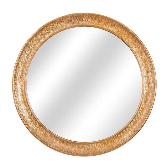 GOLD HAMMERED FRAMED ROUND MIRROR