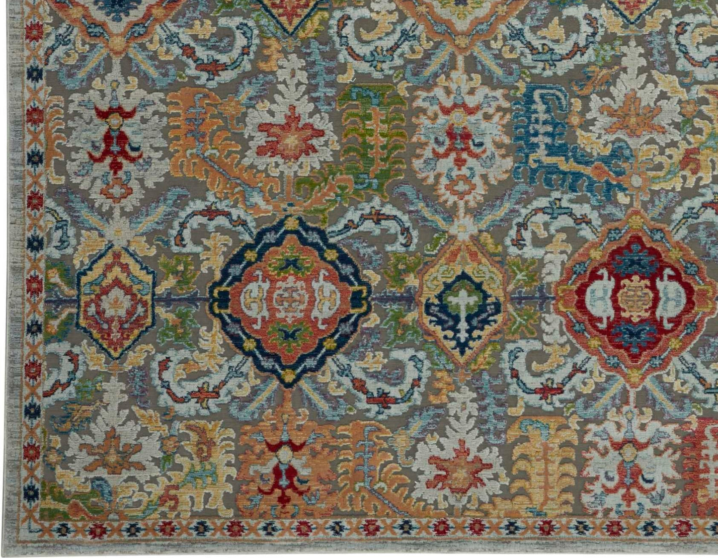 ANKER TURKISH RUG GREY/MULTI COLOUR