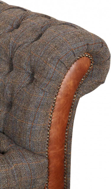 Lodge Chesterfield Harris Tweed 2 Seater