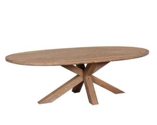 Solid Oak Oval Dining Table 