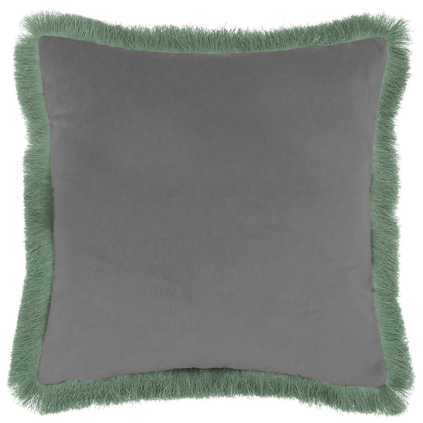 Lapis Velvet Fringed Cushion