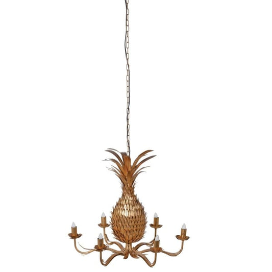 Gold pineapple chandelier light fitting