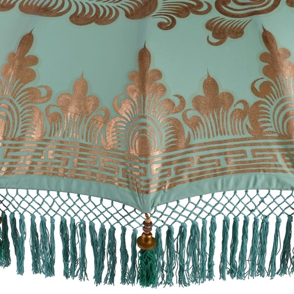 HAND PAINTED MINT & GOLD PARASOL