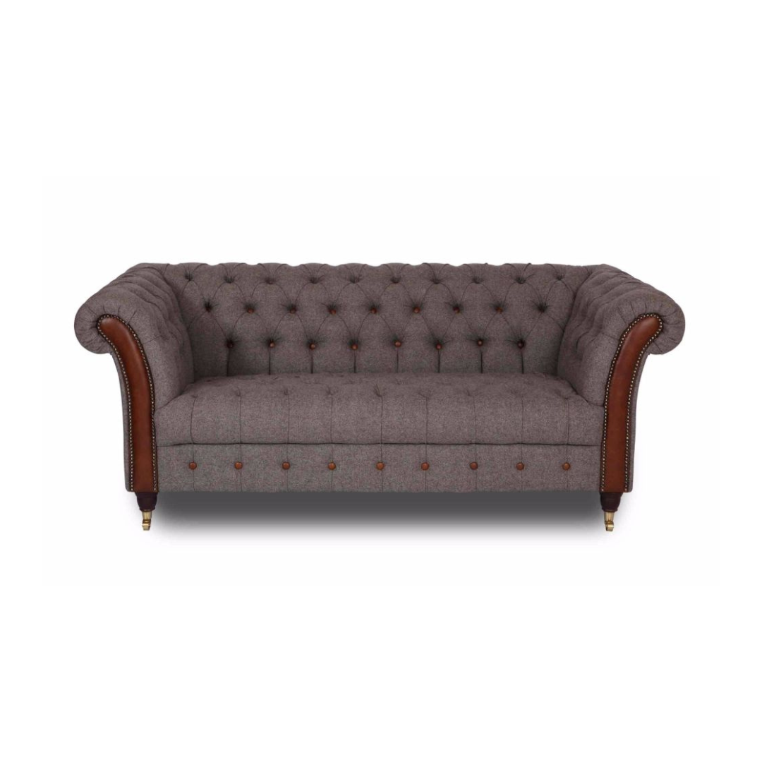 Lodge Chesterfield Harris Tweed 2 Seater