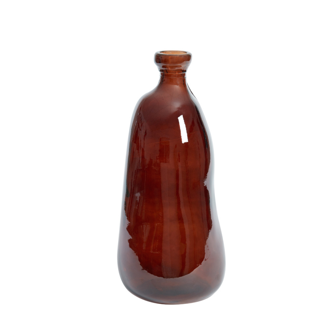 TALL BROWN GLASS VASE