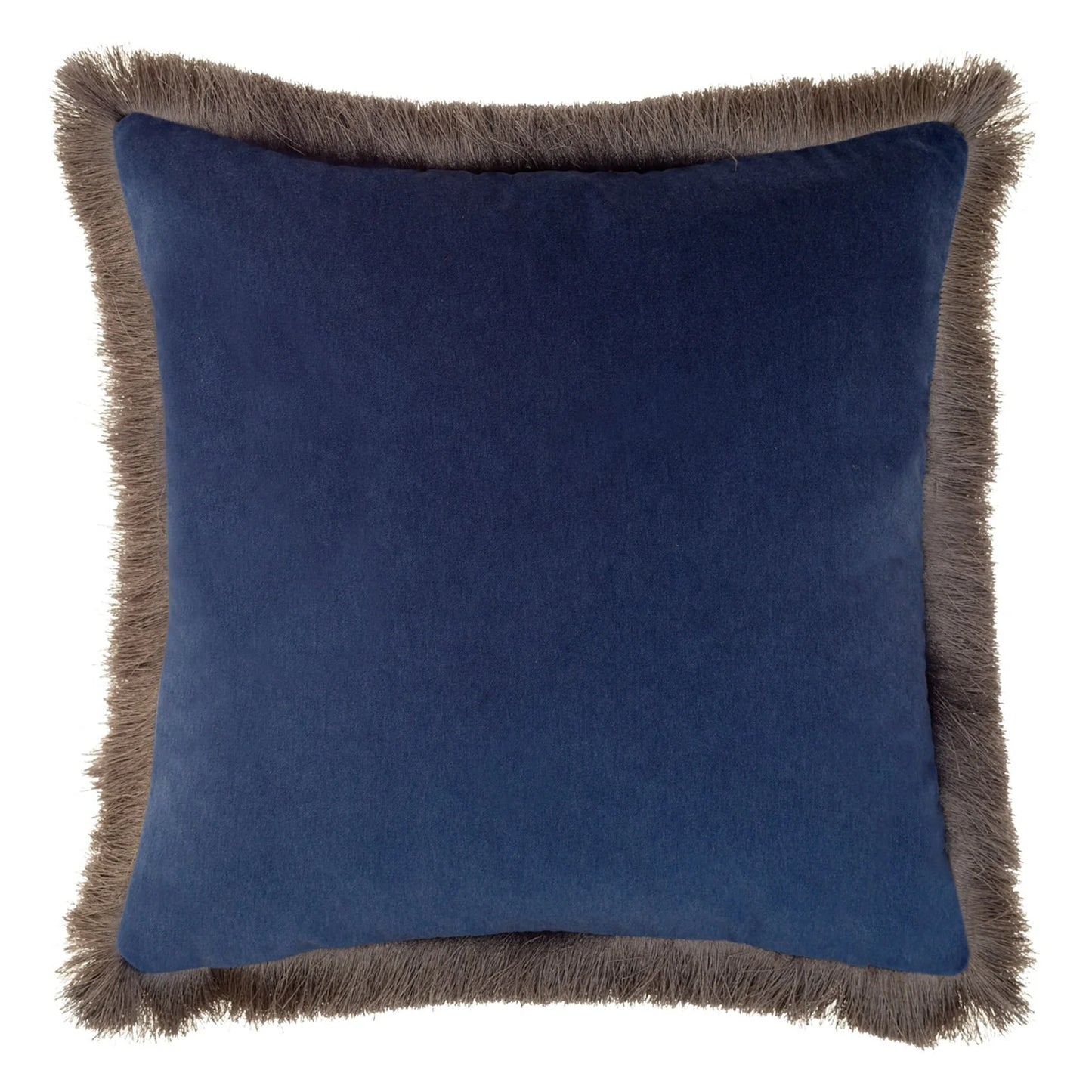 LAPIS VELVET FRINGED CUSHION