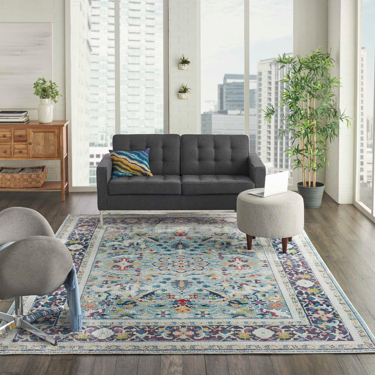 ANKER TURKISH RUG TEAL / MULTICOLOUR