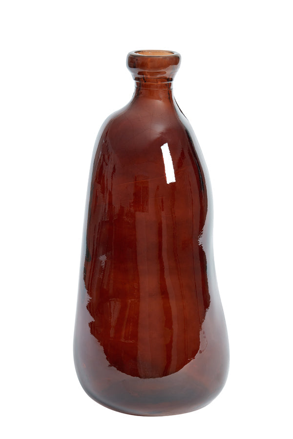 TALL BROWN GLASS VASE
