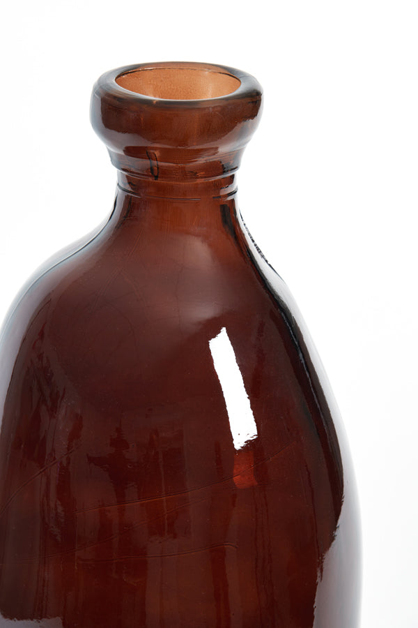 TALL BROWN GLASS VASE